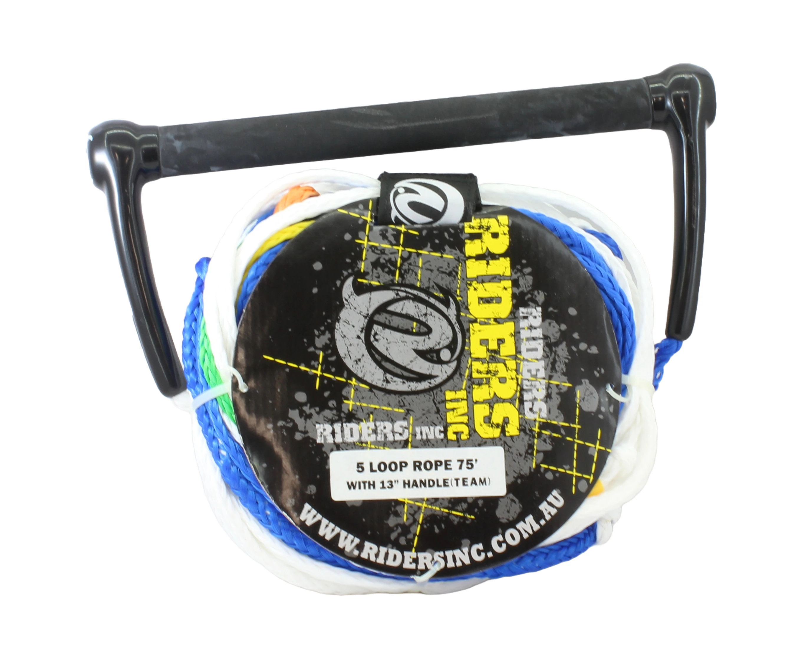 Riders Inc 75' (23m) 5 Loop Water Ski Slalom Tow Rope With 13 Aluminium Team Handle