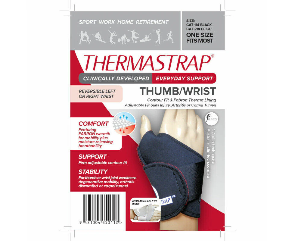 Thermastrap Thumb/Wrist Support - One Size - Black