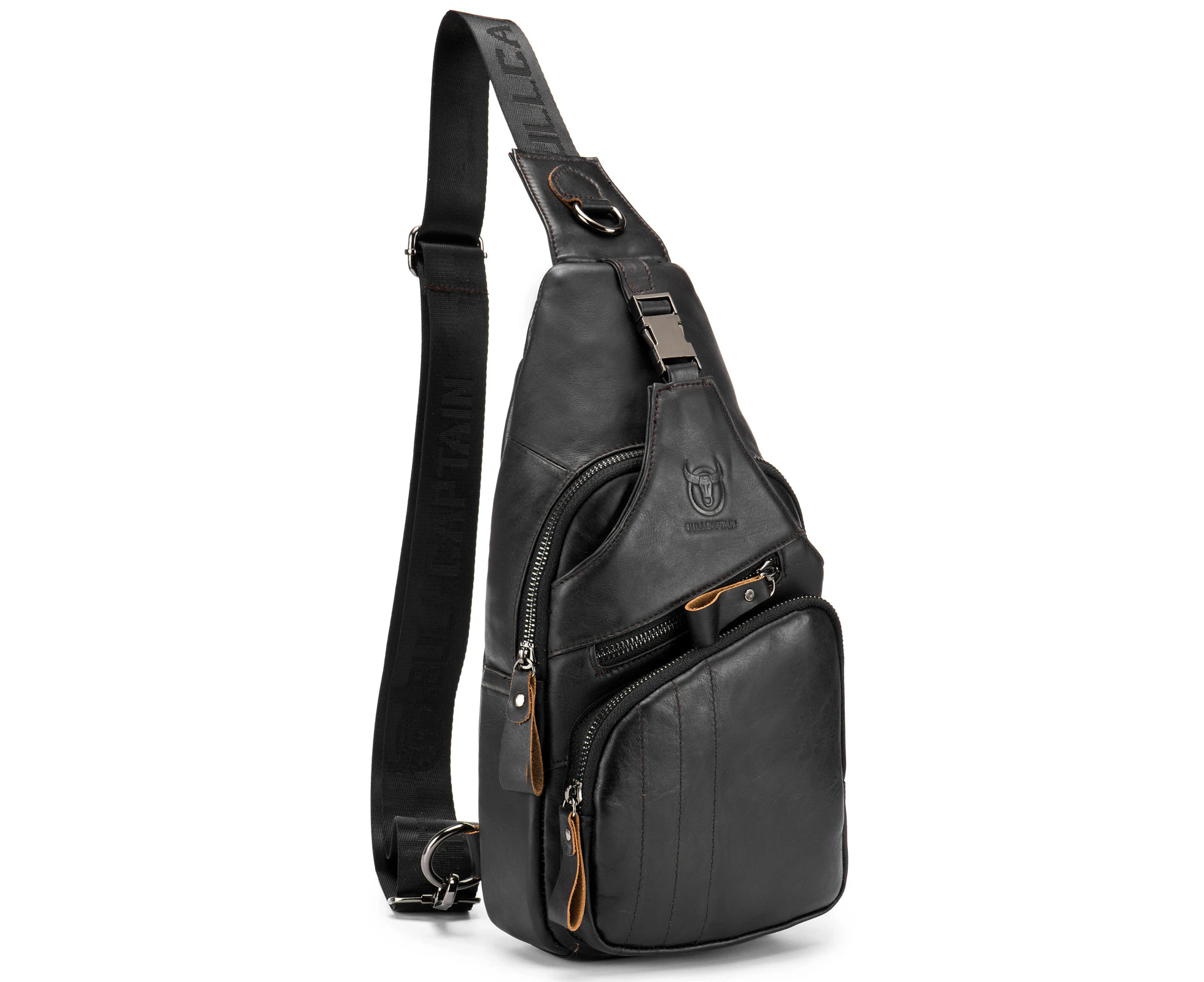 Men Sling Bag Water Resistant Anti Theft Leather Chest Pack Cross Body Bag Shoulder Backpack Casual Messenger Bag