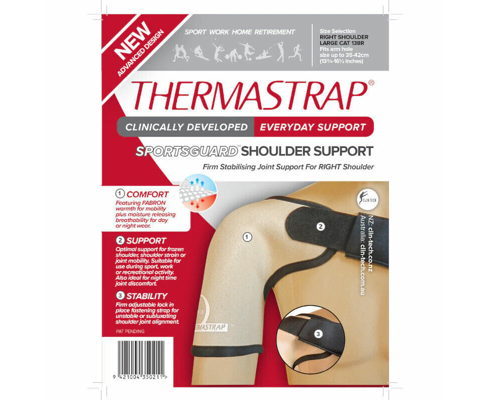 Thermastrap Sportsguard Right Shoulder Support Black - Large