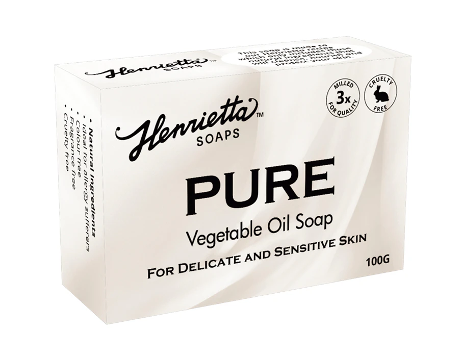 Henrietta Pure Vegetable Oil Soap 100G - White Pack (4 Bars)