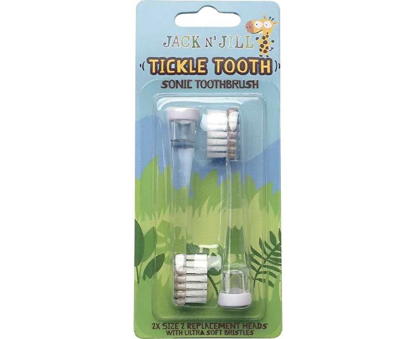 Jack N' Jill Replacement Heads Sonic Toothbrush Tickle Tooth 8x2pk