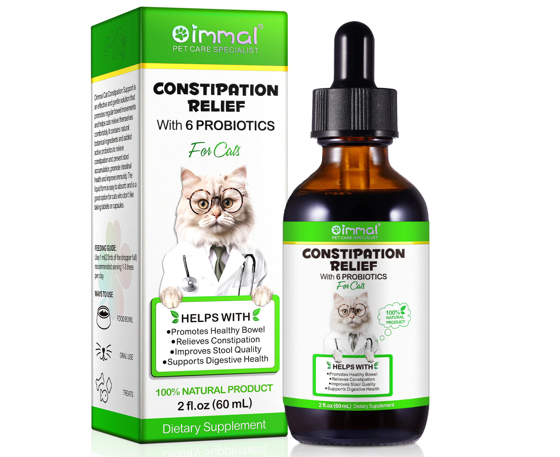 Oimmal Cat Constipation Relief with 6 Probiotics