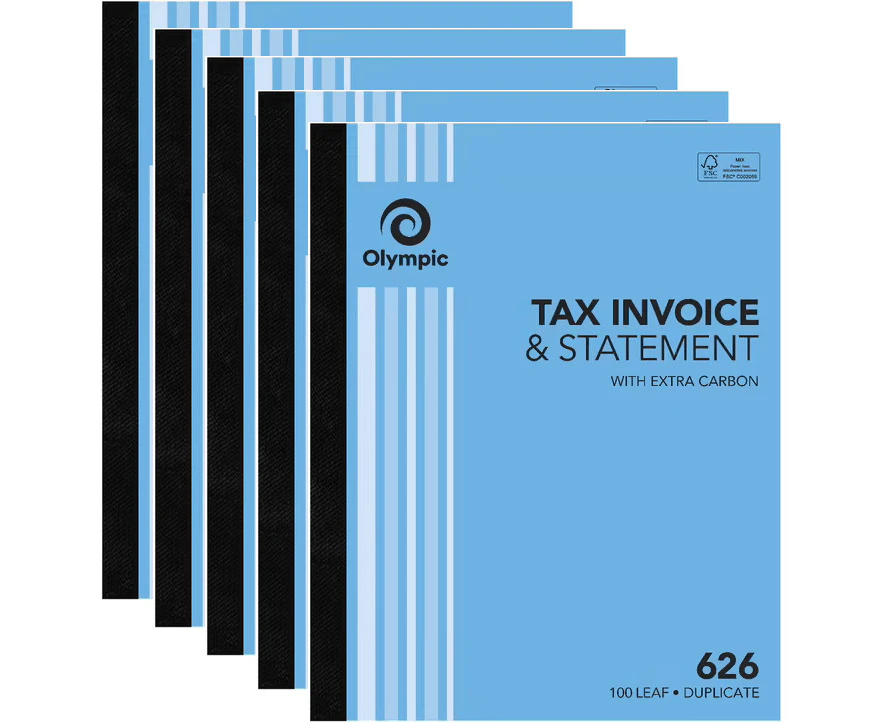 5 Pack Olympic 626 Duplicate Tax Invoice & Statement Book 140877 Bulk