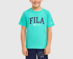 Fila Youth Boys' Dominic Tee / T-Shirt / Tshirt - Pool Green