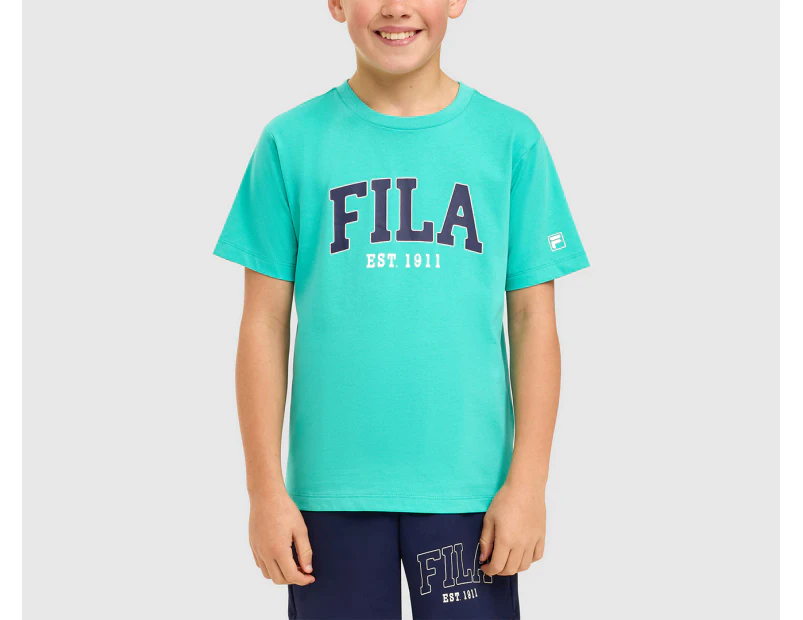 Fila Youth Boys' Dominic Tee / T-Shirt / Tshirt - Pool Green