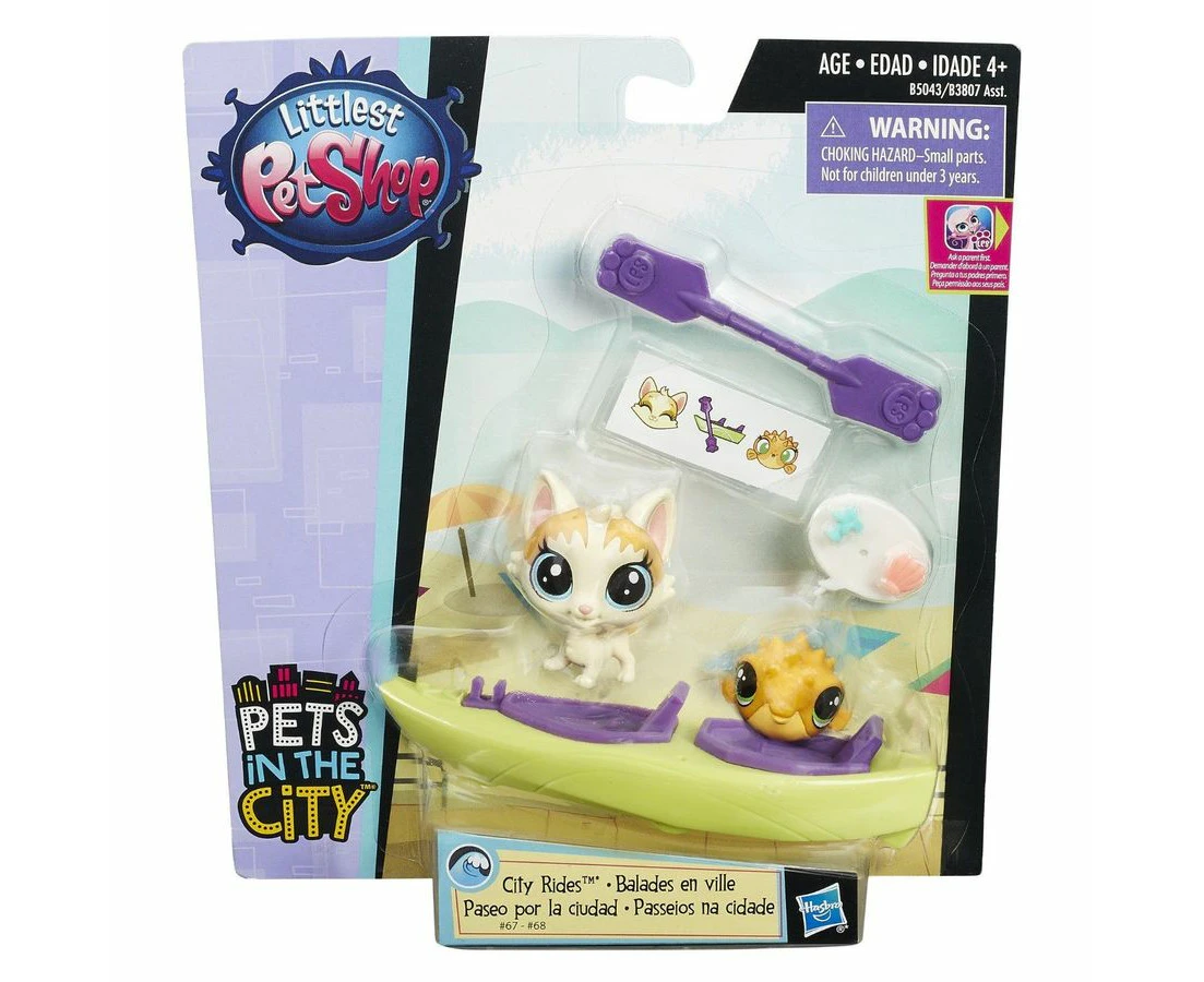 Littlest Pet Shop City Rides- Felena PawPaw #67 and Puffery Duffster #68