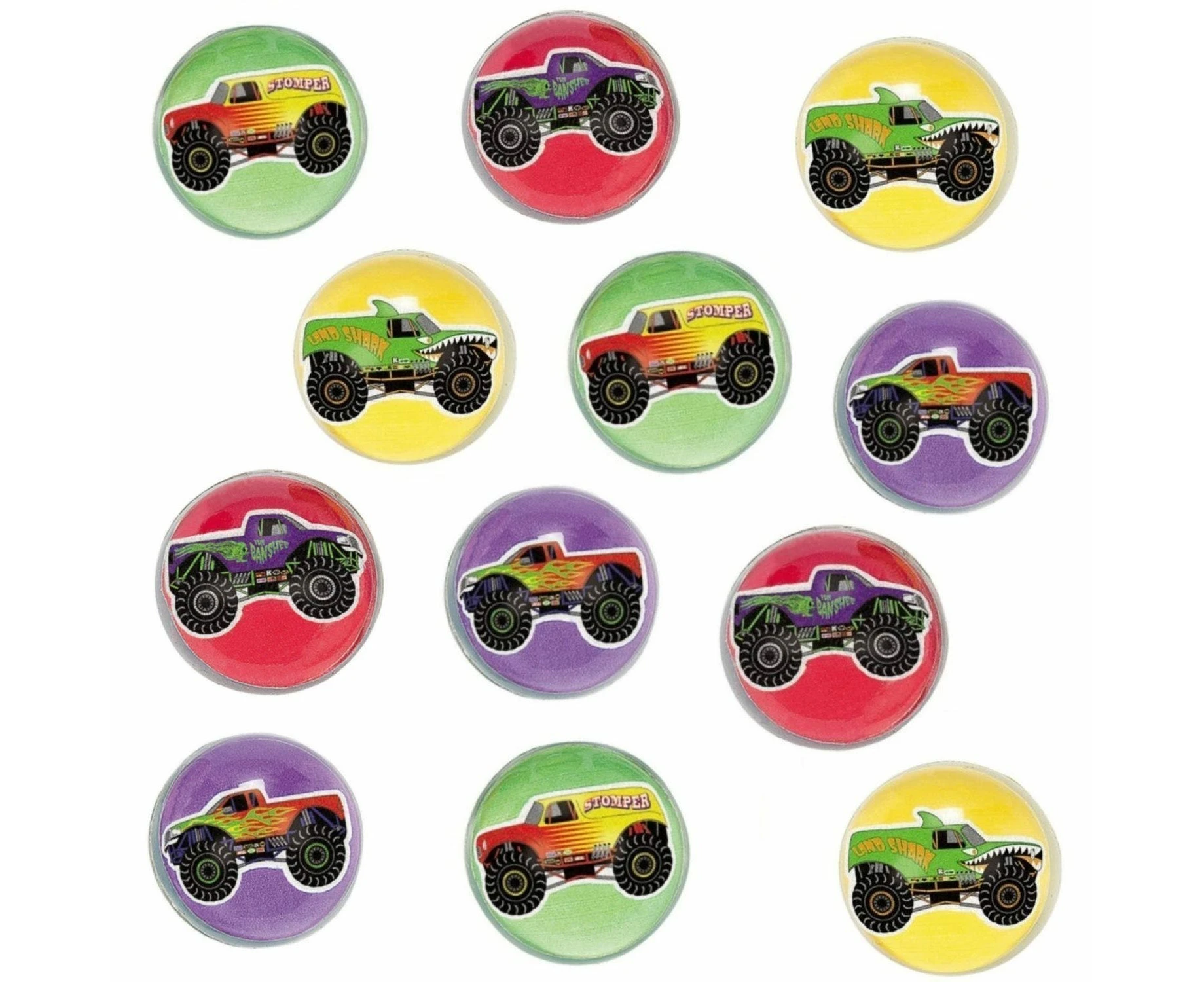 Monster Trucks Bounce Balls (Pack of 12)