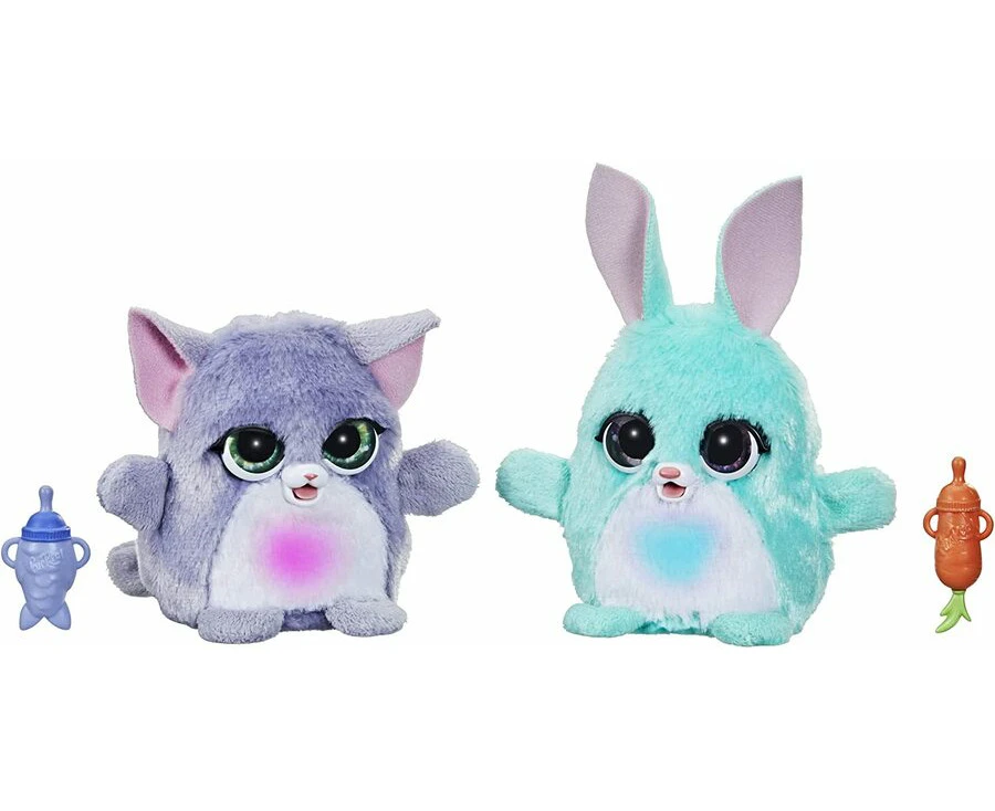 furReal Fuzzalots Kitty and Bunny Color Change Interactive Feeding Toy