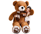 NNECN Huge 100cm Brown Giant Teddy Bear Toys Stuffed Animals Soft Plush Cotton Scarf Bear Hold Pillow Doll