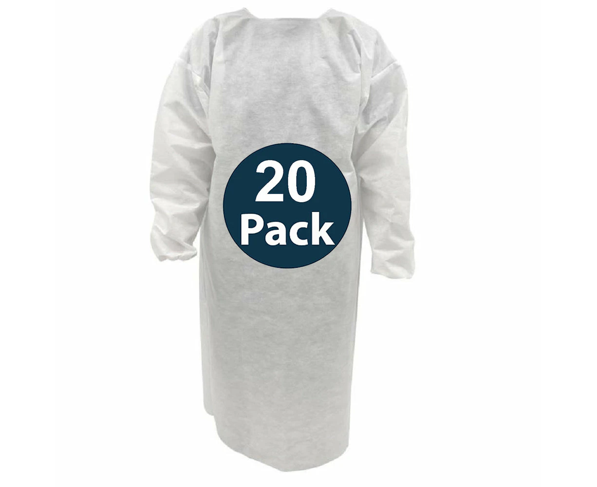 20x Safetyware Disposable Sterile Isolation Gown Cover Apron Bulk for Hospital Medical Lab