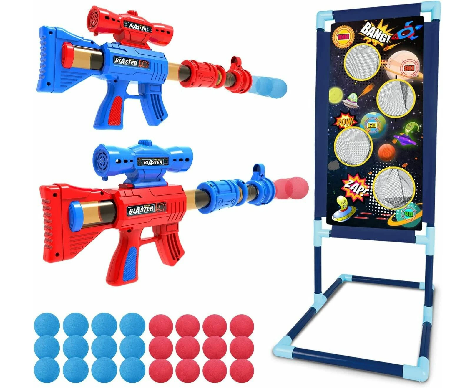 2pcs Shooting Game Toy Foam Ball Popper Air Guns for Age 5, 6, 7, 8,9,10+ Years