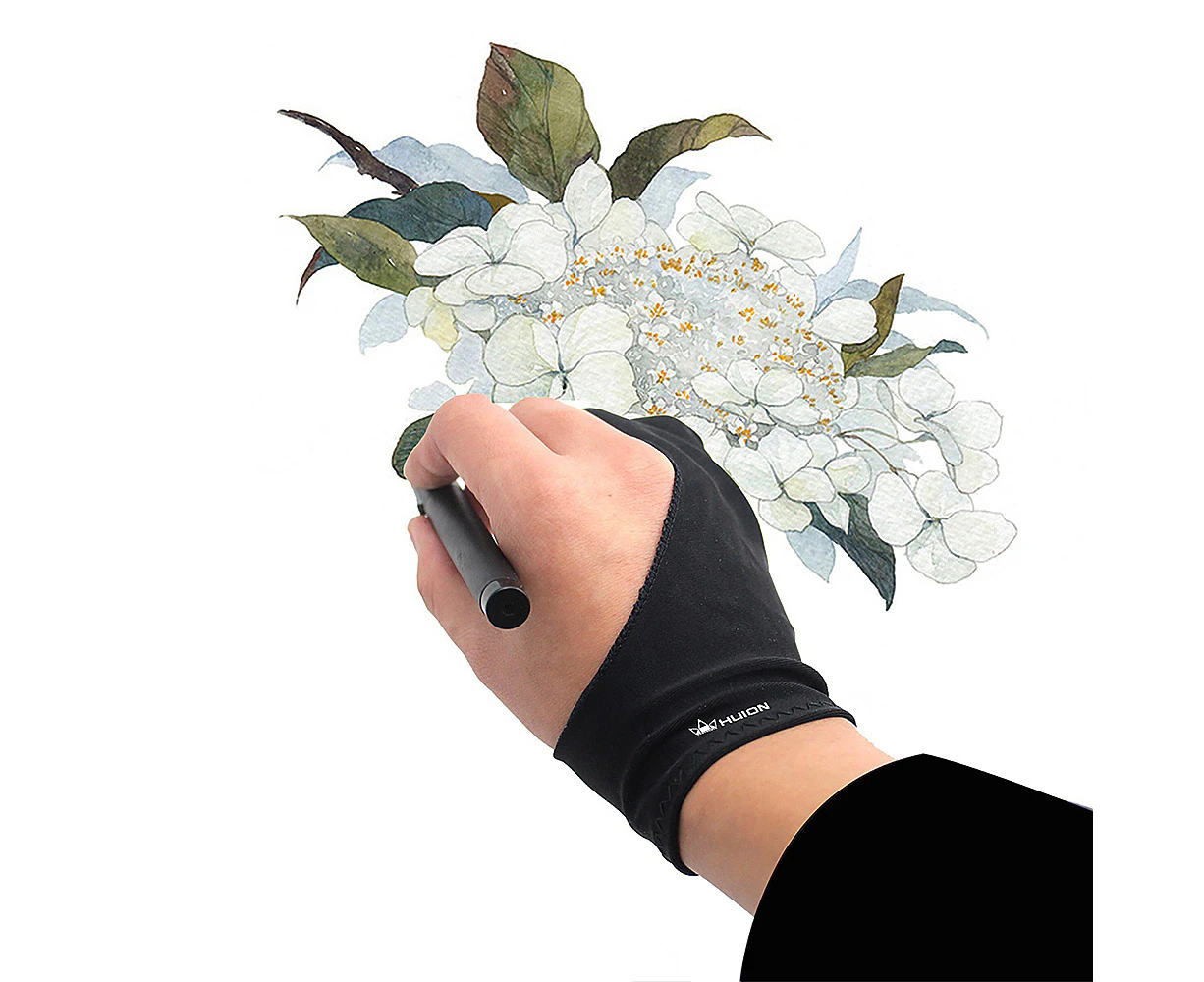 Huion GL200 Two-finger Free Size Drawing Glove Lightweight Sweatproof Artist Glove for Huion Graphics Tablet Graphic Monitor