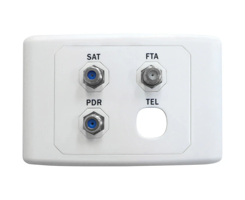 MATCHMASTER 05MM-WP04  Sat / FTA / Pdr Outlet Plate (Foxtel Approved F10115)  Foxtel Approved (F10115)  SAT / FTA / PDR OUTLET PLATE