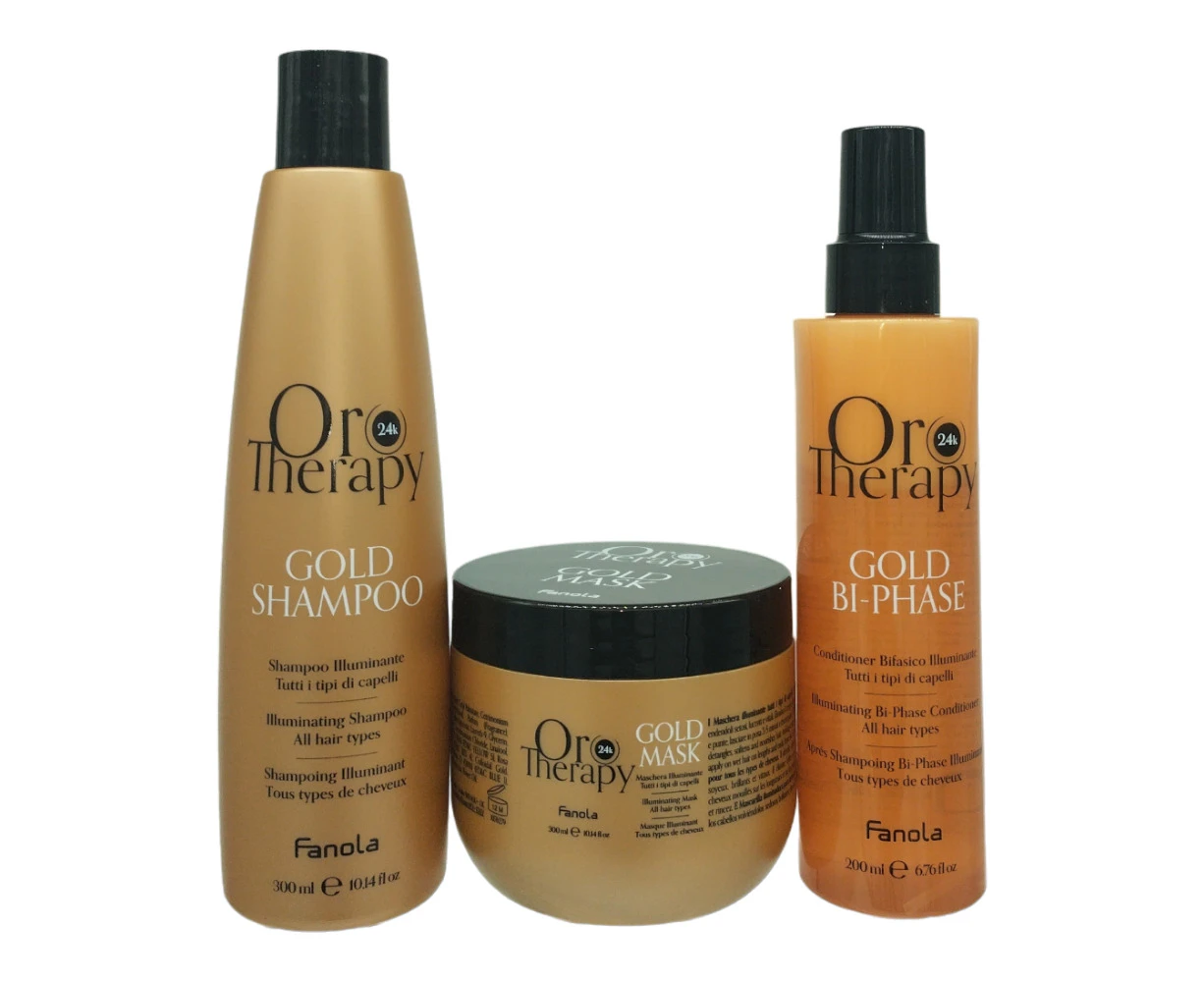 Fanola Orotherapy Pack   Fanola Orotherapy Shampoo 300ml  Fanola Orotherpay Mask 300ml  Fanola Orotherpay Bi Phase 200ml