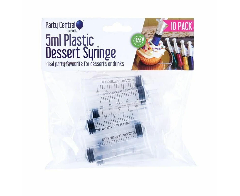 10pk Plastic Syringes Dessert Shot Cake Cocktail Party Shooter Craft Party 5ml