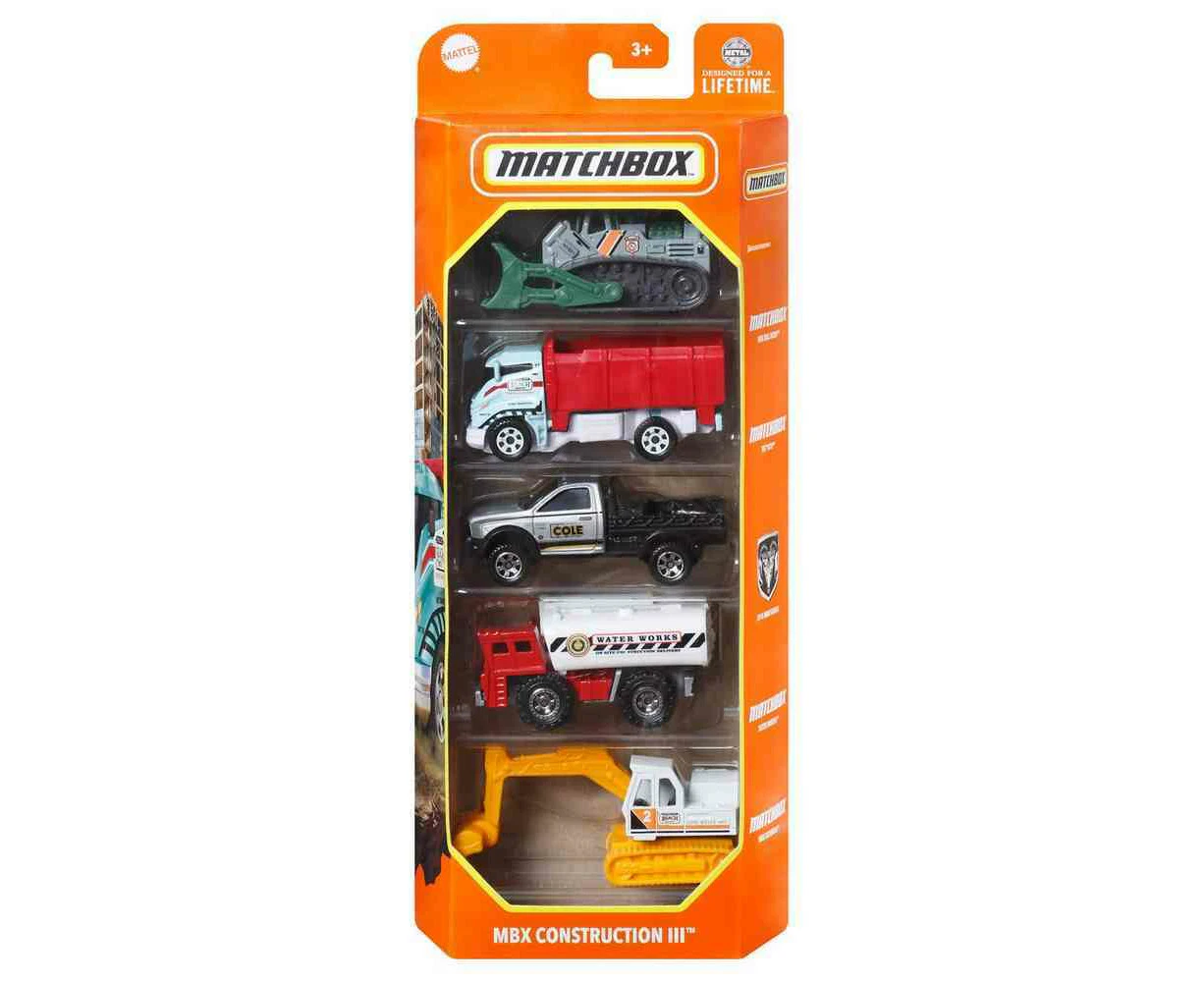 Matchbox Cars 5 Pack MBX Construction III