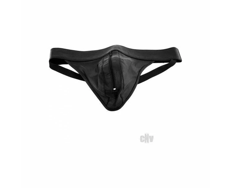 Luxury Leather Zip Jockstrap Rouge Zip Lux Jock Black Xl