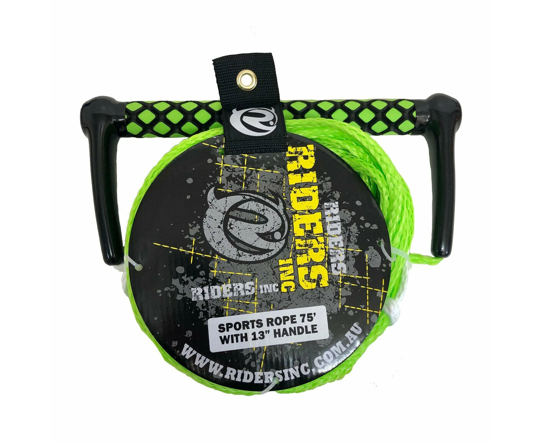 Riders Inc 75' Green Waterski Tow Rope With 13 Aluminium Core Handle