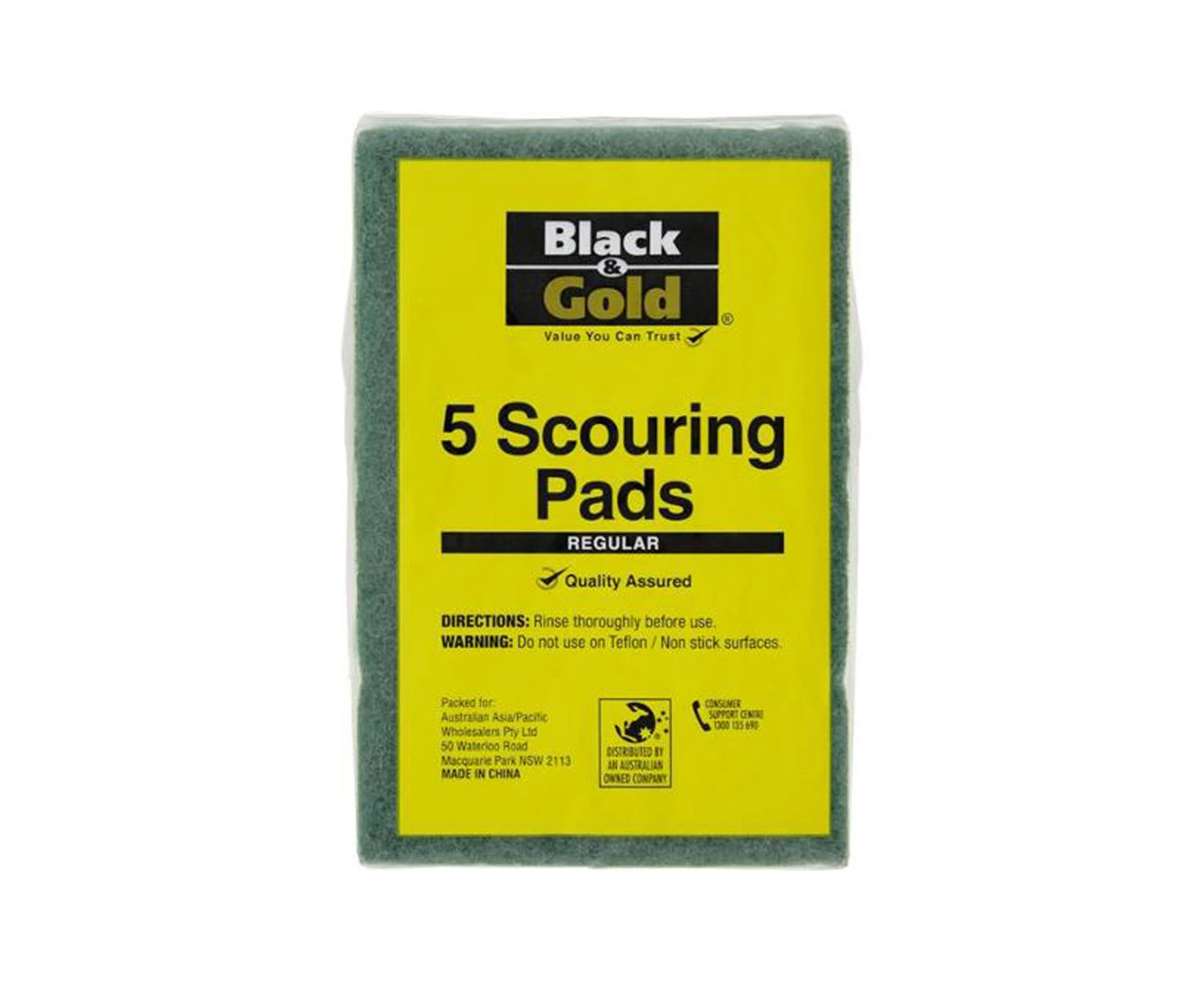 Black & Gold Scouring Pads Regular 5 Pack x 12