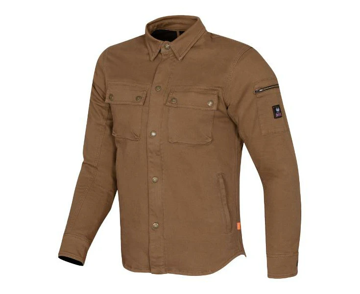 Merlin Brody Mens Motorbike Utility Shirt - Camel