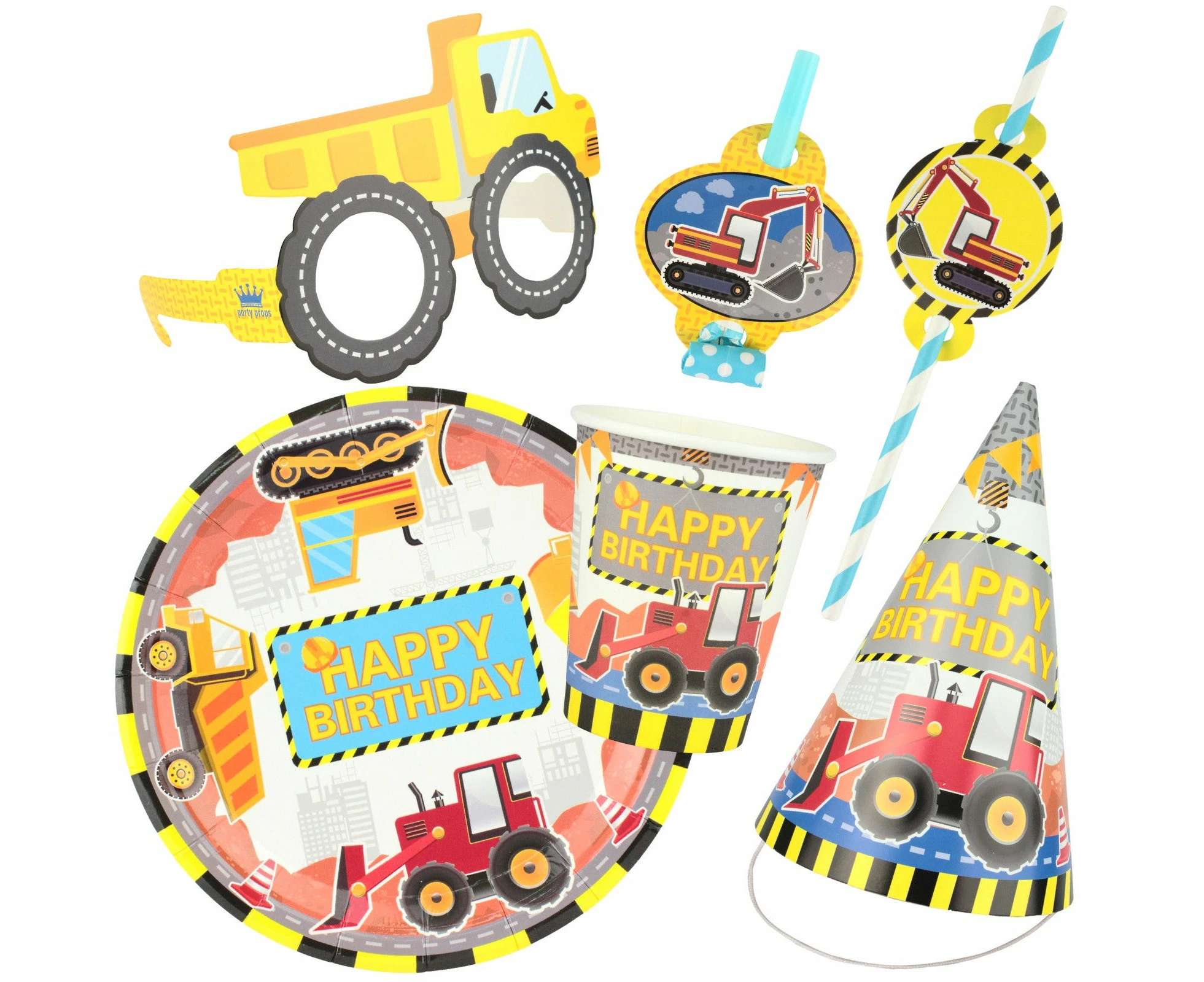 Construction Trucks Party Pack (For 6 Guests)