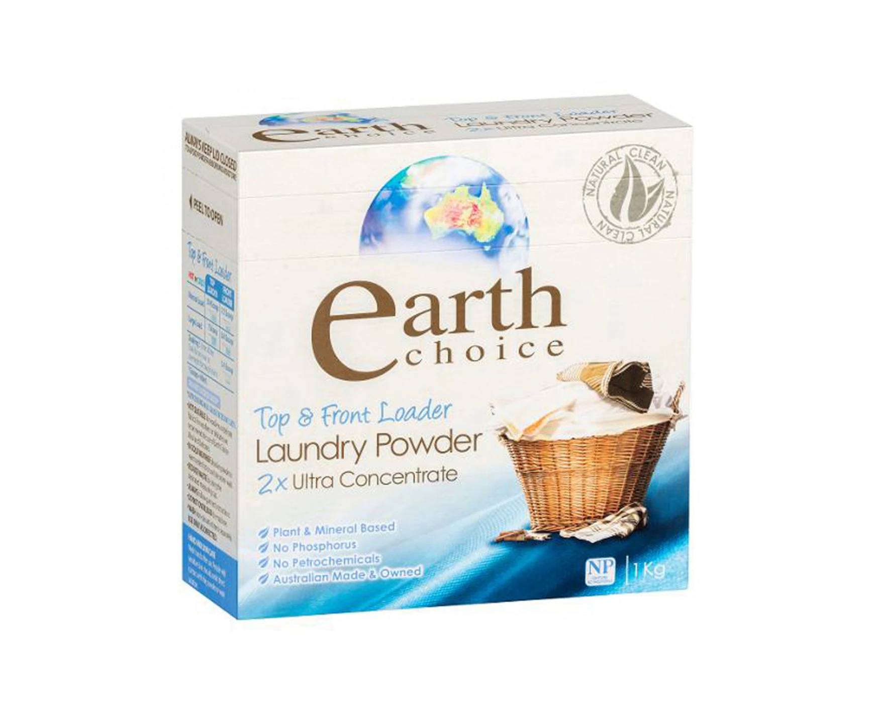 Earths Choice Ultra Concentrate Laundry Powder Top & Front Loader 1kg x 1