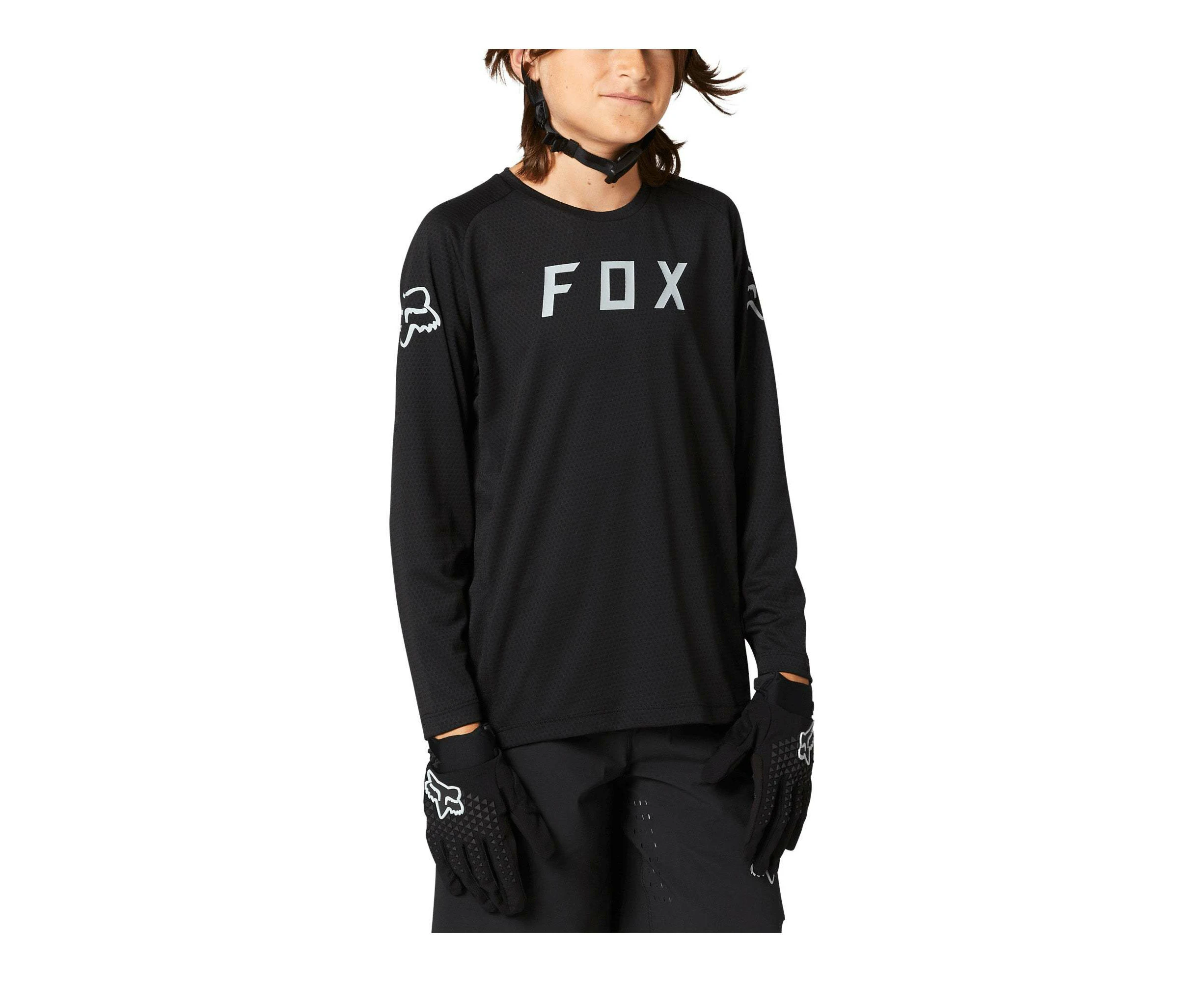 Fox Defend Youth LS MTB Jersey - Black