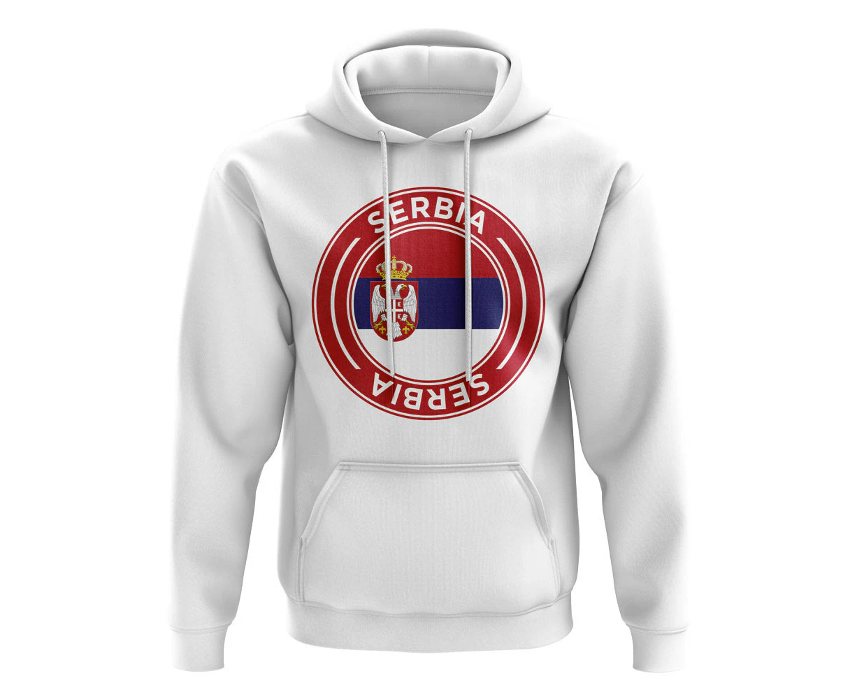 Serbia Football Badge Hoodie (White)