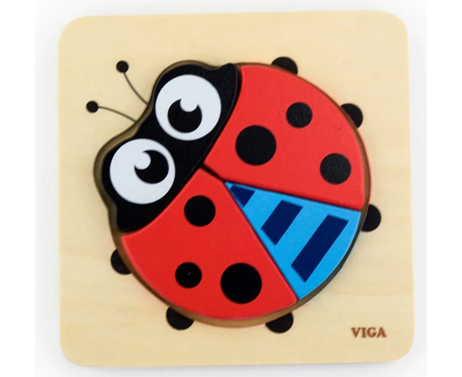 Viga Toys - Mini Block Puzzle - Ladybird