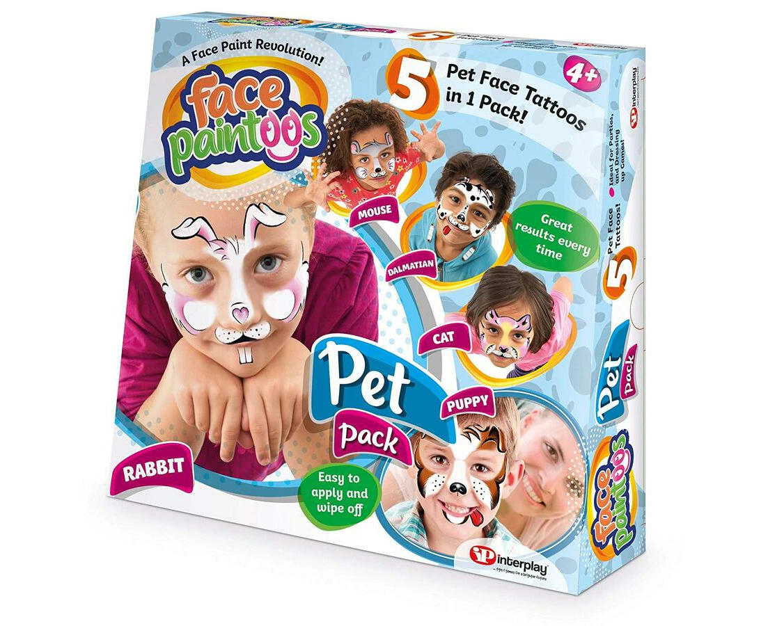 Face Paintoos Single Theme Pack Temporary Paint Tattoos [Pack: Pet Pack]