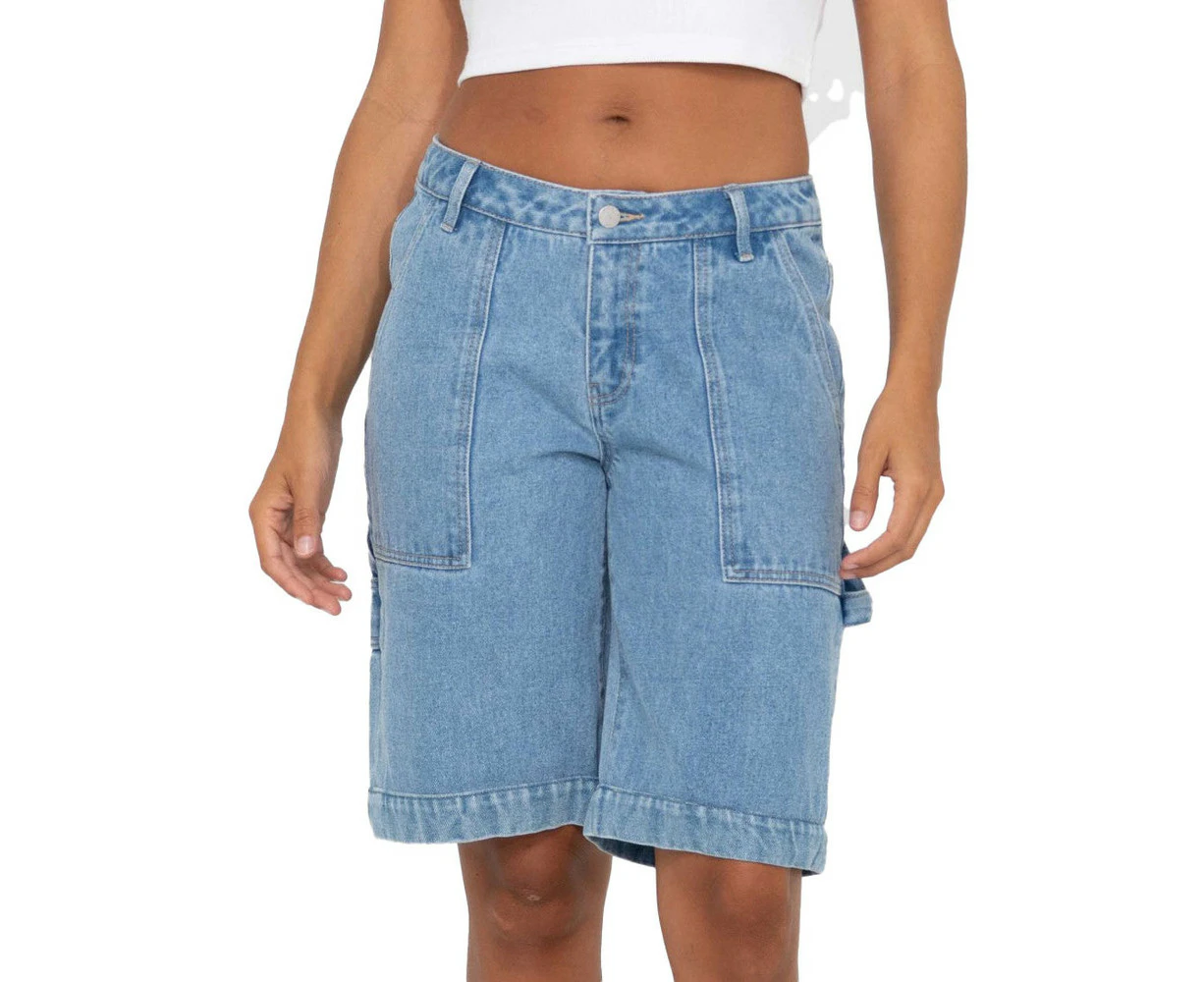 Rusty Billie Low Rise Carpenter Short Womens in Blue Lagoon