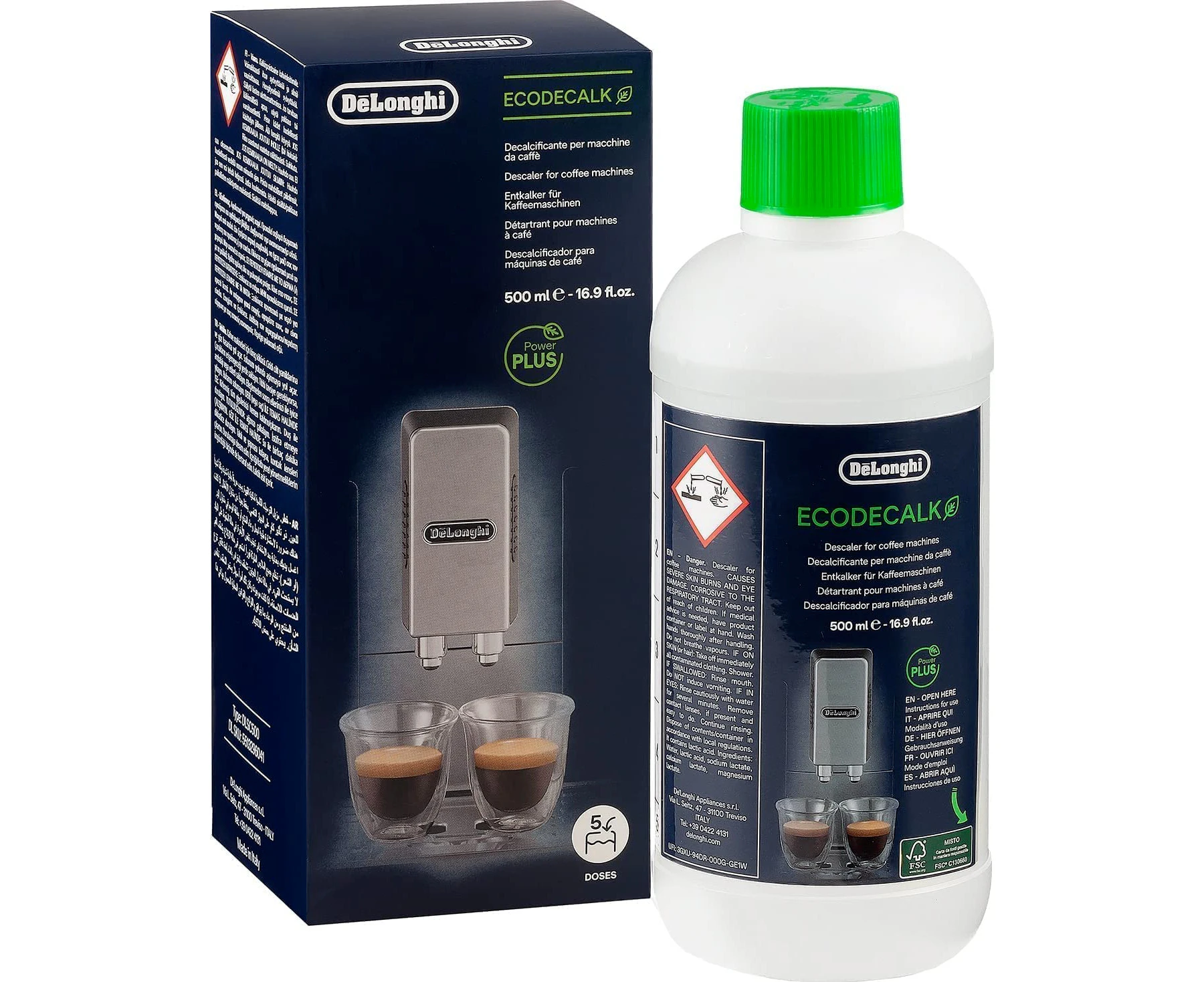 De Longhi Ecodecalk DLSC500 Natural Descaler for Coffee Machines 500ML Pack