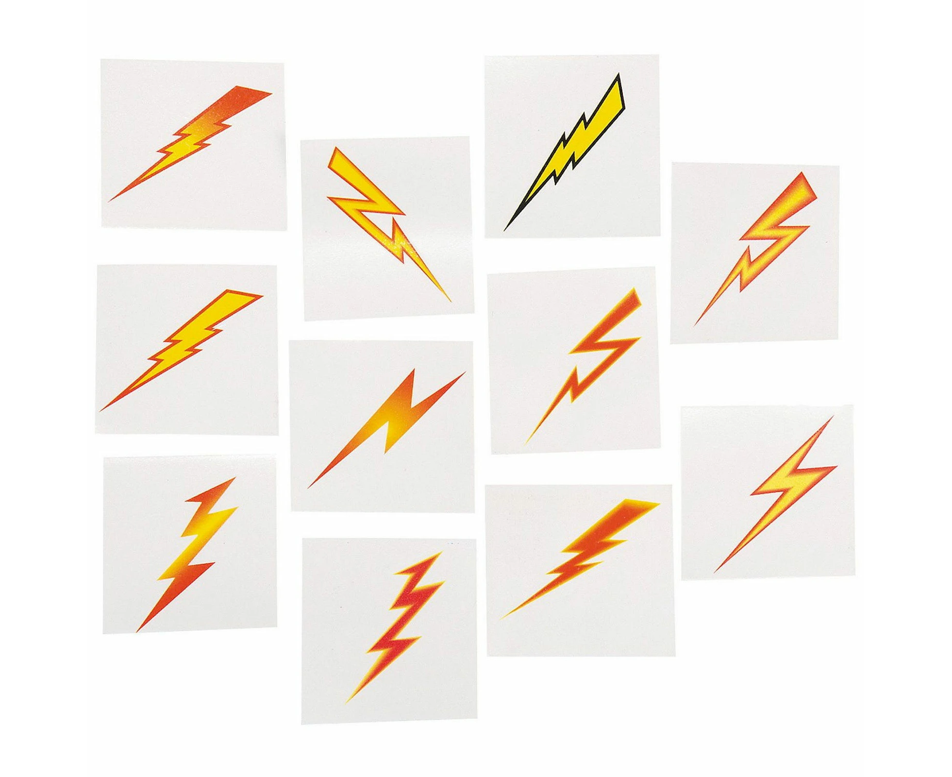 Lightning Bolt Tattoos (Pack of 72)