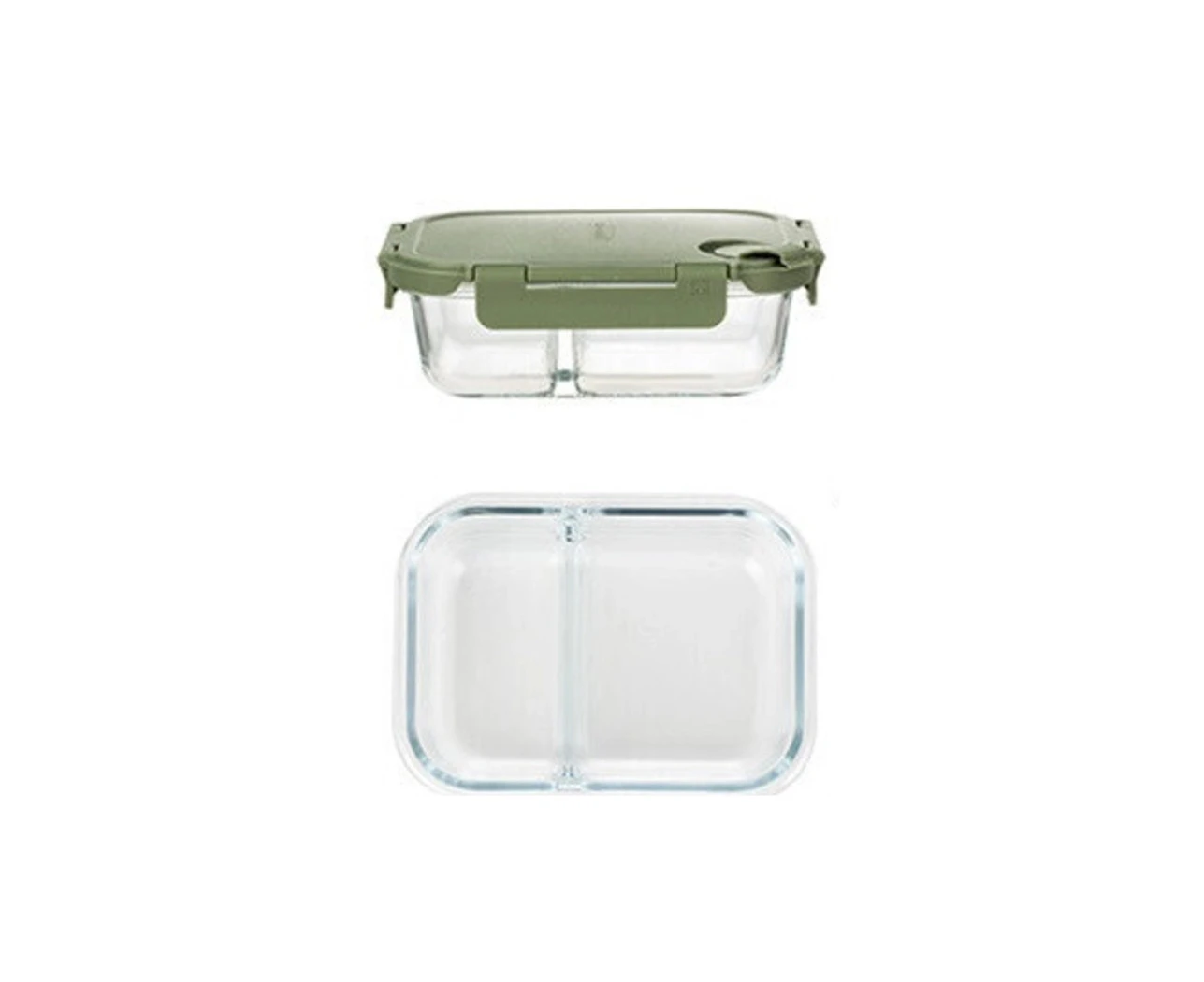 Robo Clark Glass Lunch Box Food Contatiner with Snap Lock Lid Green 620ml/1000ml