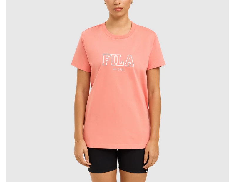 Fila Women's Angie Short Sleeve Tee / T-Shirt / Tshirt - Burnt Coral