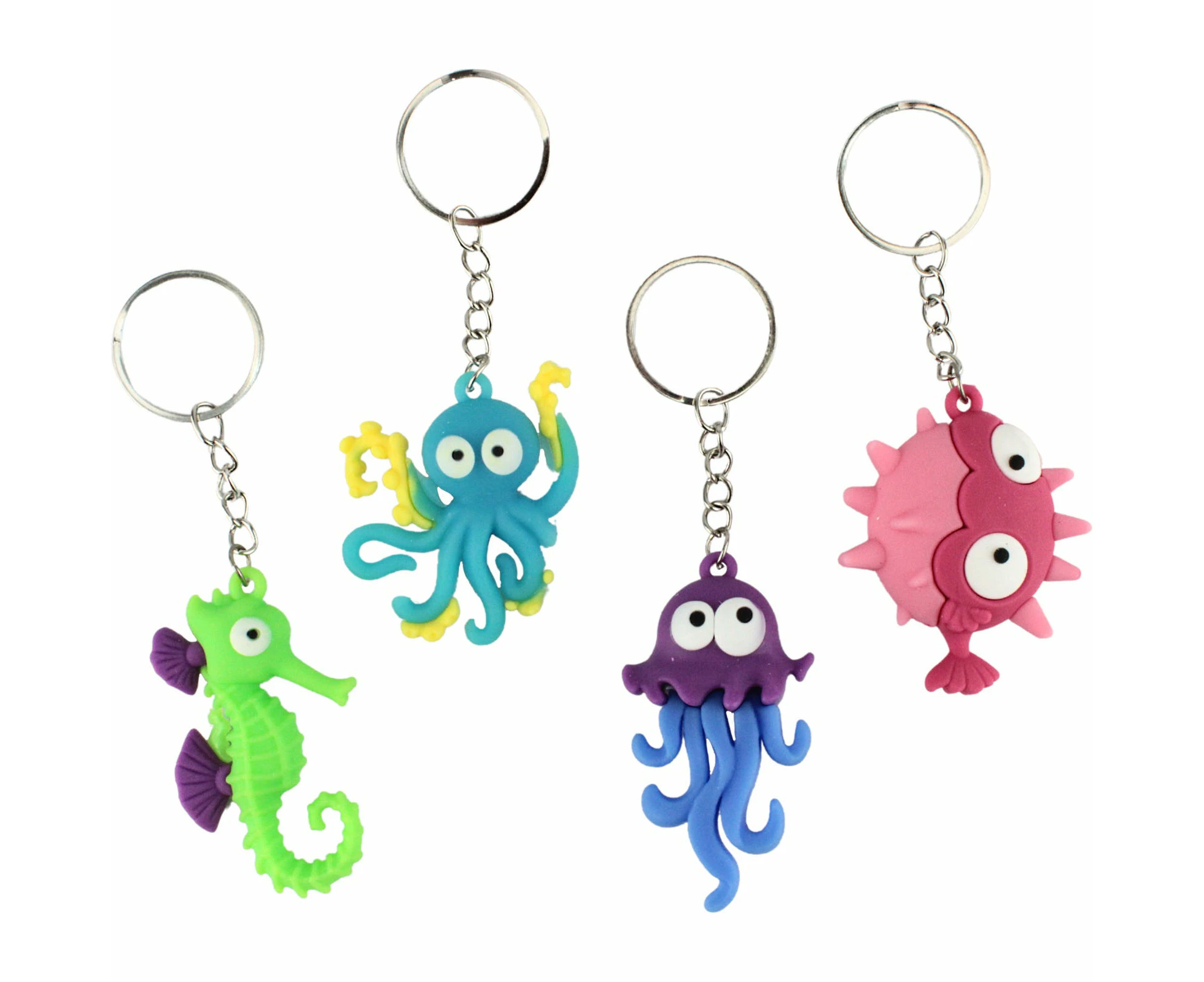 Sea Creature Novelty Keyrings (Pack of 12)