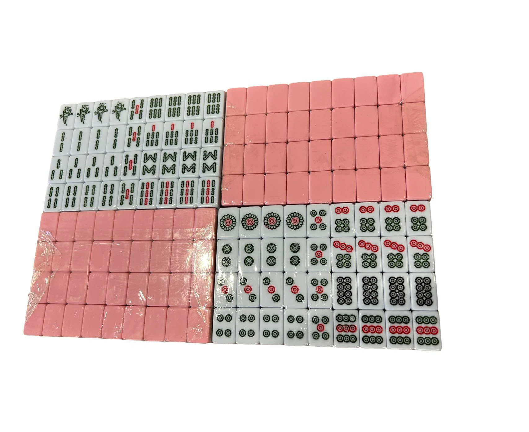 Sealed Mini Travel MahJong Majiang Set Size 22 Cream White/Pink - Pink