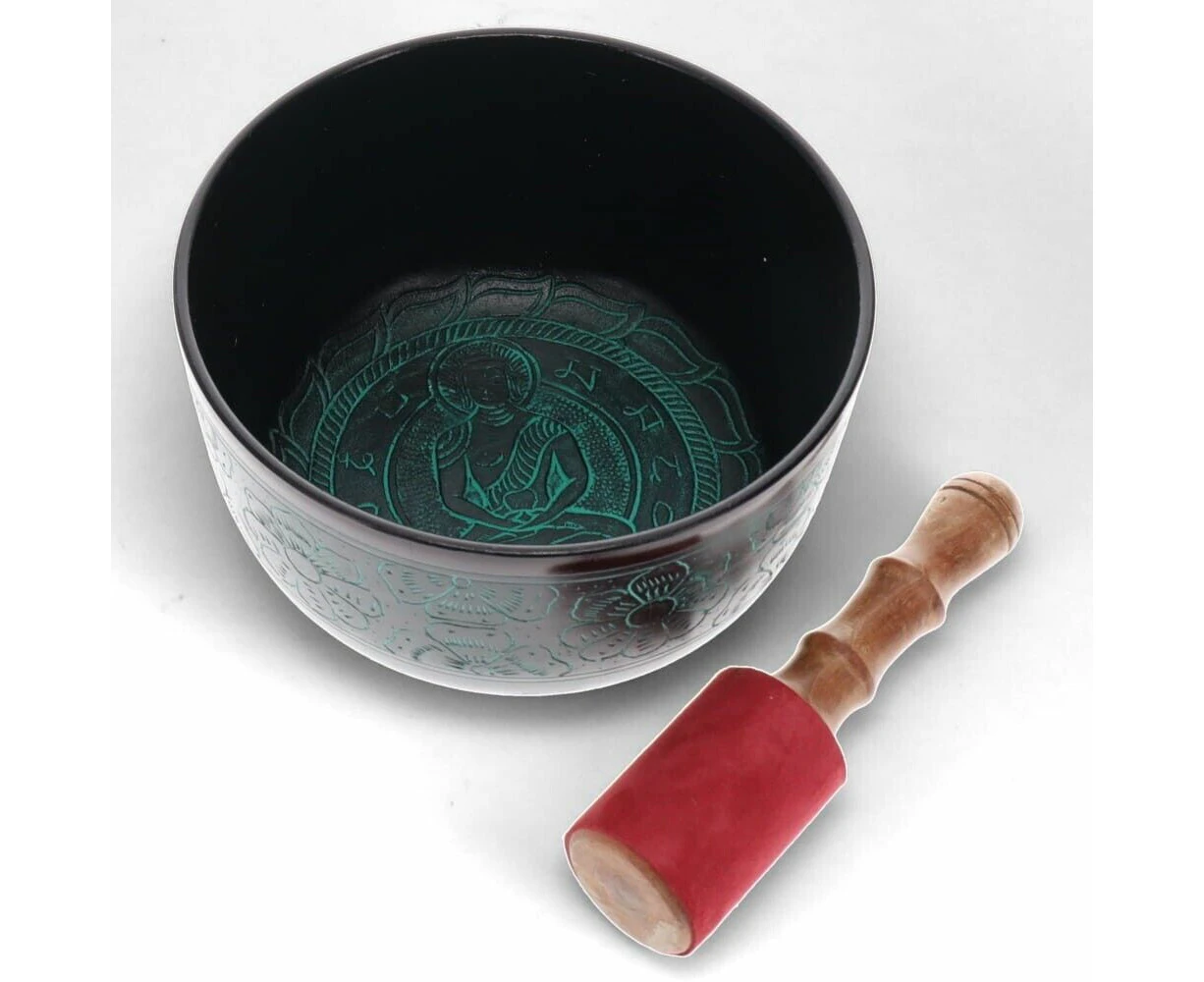 Tibetan Singing Bowl Aluminium Five Buddha Meditation - 21cm