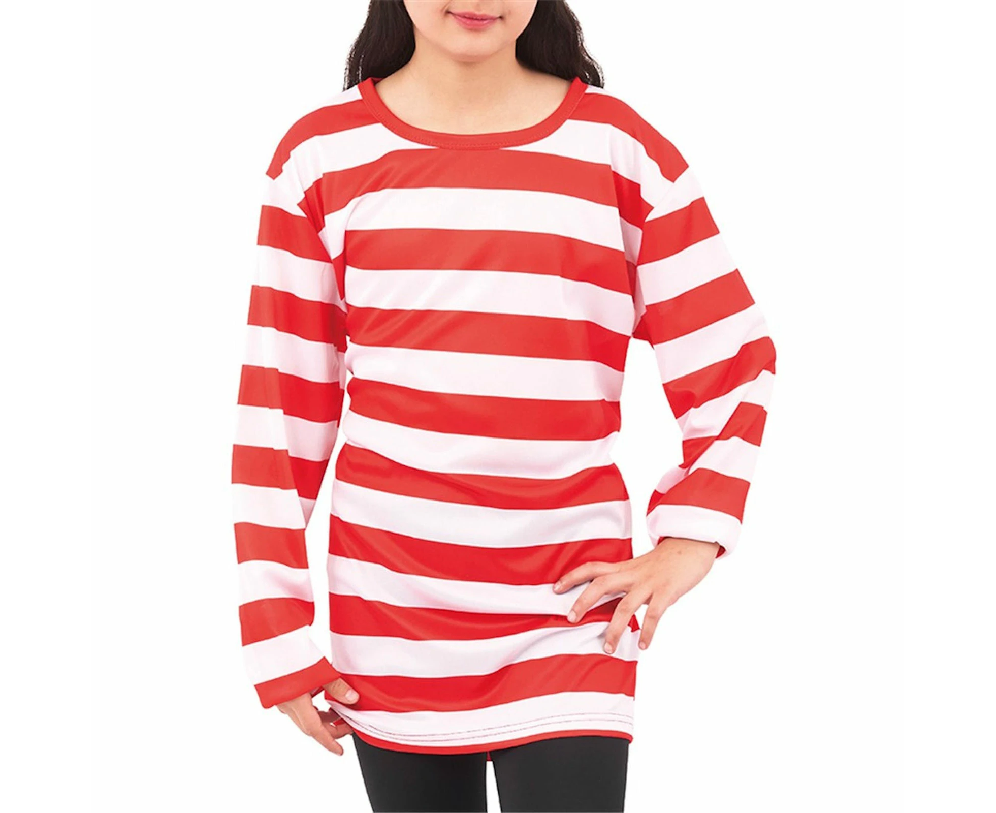 Red and White Stripe Kids Long Sleeve Top