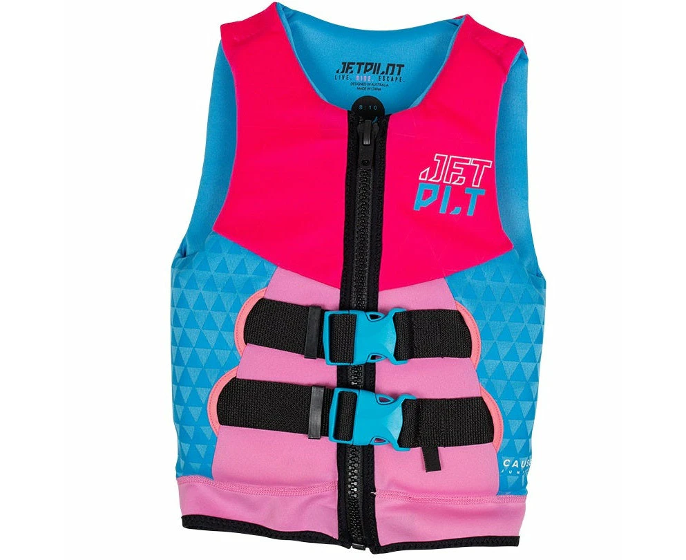 Jetpilot Cause Kid's And Youth Neo Pfd Life Jacket Vest Pink Sizes 3 14