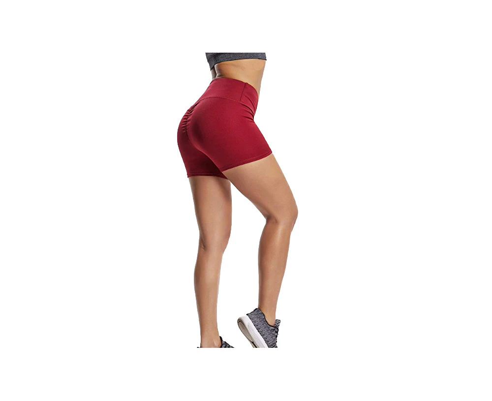 Women's Scrunch Bum Shorts - Burgundy