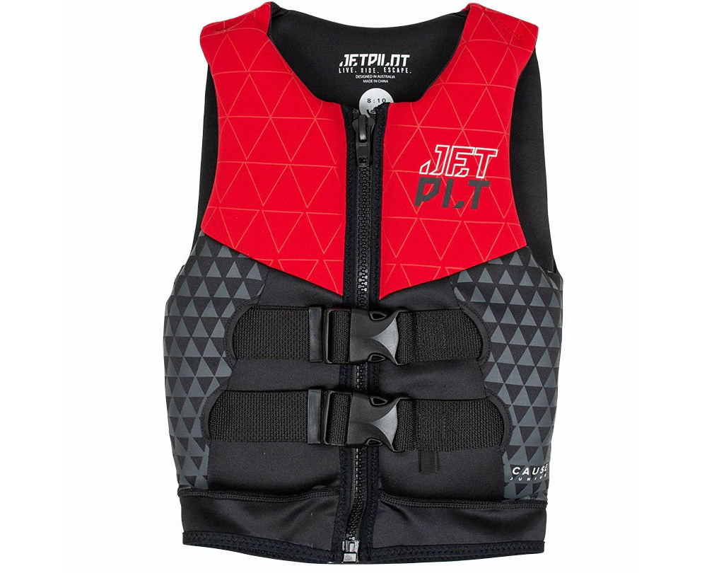 Jetpilot Cause Kid's And Youth Neo Pfd Life Jacket Vest Red Sizes 3 14