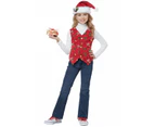 Holiday Red Kid's Christmas Costume Vest and Hat