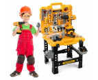 Jicoo Kids Tool Set, 103pcs Toddler Tool Bench with Realistic Electric Drill, Safety Goggles, Hammer, Wrench, Screws, Fun Workshop Toy for Boys and Girls