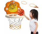 Jicoo Indoor Basketball Hoop for Kids, Mini Basketball Hoop with Adjustable Height, 2-in-1 Portable Hoop for Toddlers, Birthday Gift for Boys, Bear Theme