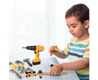 Jicoo Kids Tool Set, 103pcs Toddler Tool Bench with Realistic Electric Drill, Safety Goggles, Hammer, Wrench, Screws, Fun Workshop Toy for Boys and Girls