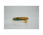 Hermes Kelly Lock Cadena Green Bangle Bracelet