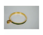 Hermes Kelly Lock Cadena Green Bangle Bracelet