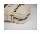 Gucci White Print Grained Leather Sherry Line Messenger Bag